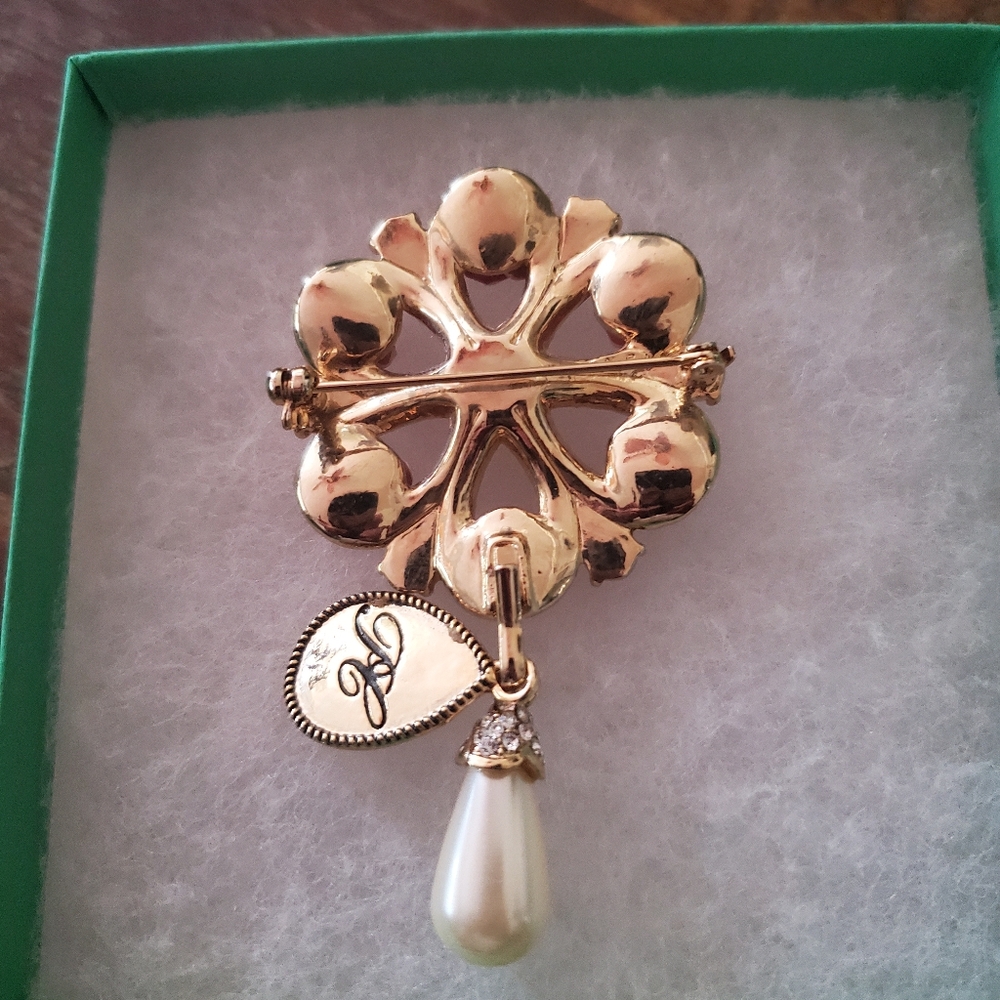 Avon Pink Bisque Rose Gold Tone Brooch - Picture 7 of 9